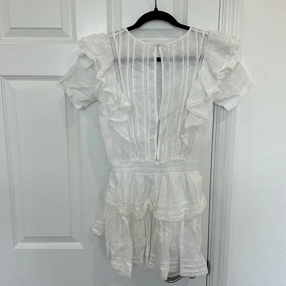 LoveShackFancy Natasha Heritage Mini Dress White Lace Detail Dress Size P (00) - Picture 6 of 8